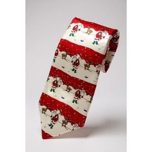Holiday Tales Men’s 100% Silk Tie Christmas Santa Golf Reindeer